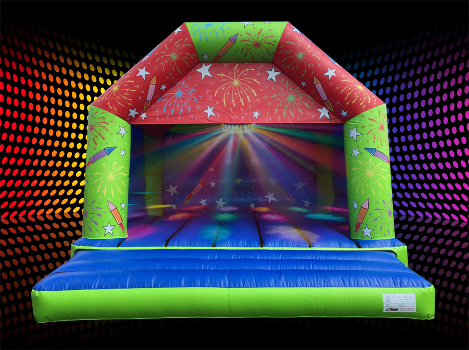 Fireworks disco bouncy castle